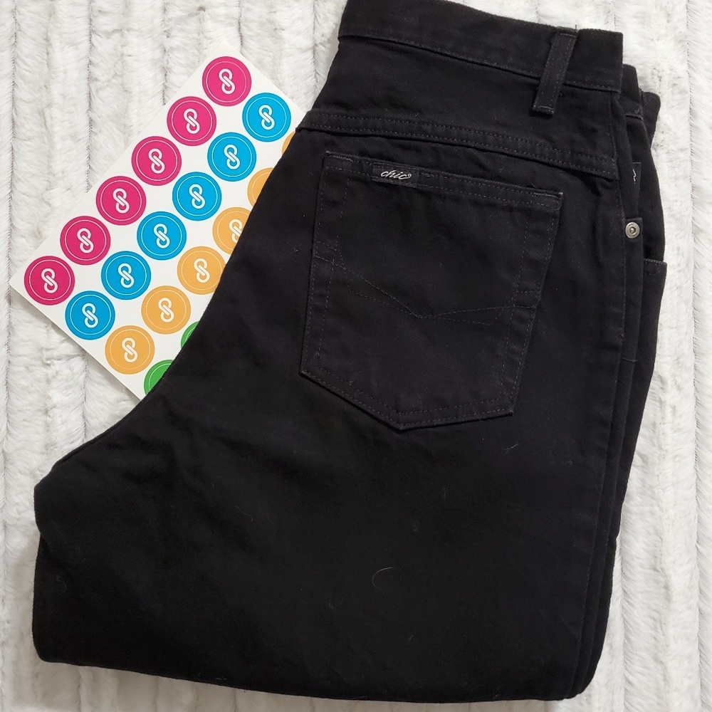 Vintage Chic by H-I-S• black high waist jeans size10 tall retro Mom jeans 80s - Picture 4 of 12